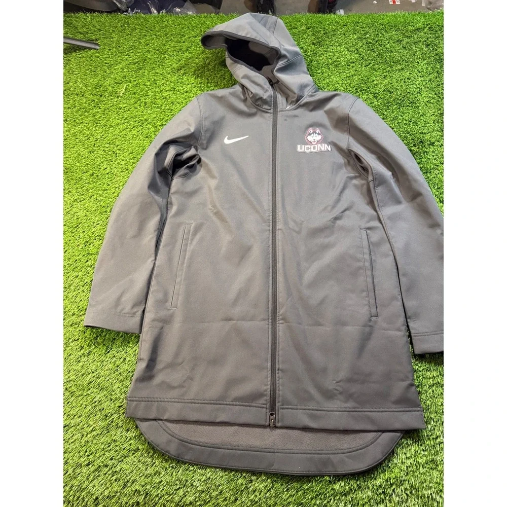 Nike Protect Shield UCONN Huskies Dri FIT Hooded Parka Jacket Gray‎ Men's Med
